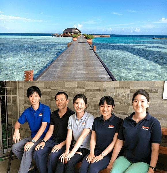 インターン生とセブ島の海